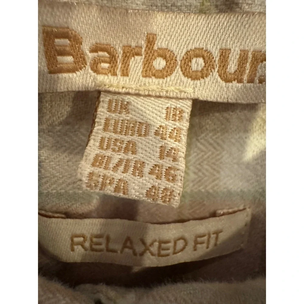 Barbour Shirt Women 14‎ Pink Plaid Check Flannel Relaxed Fit Newbury Button Down